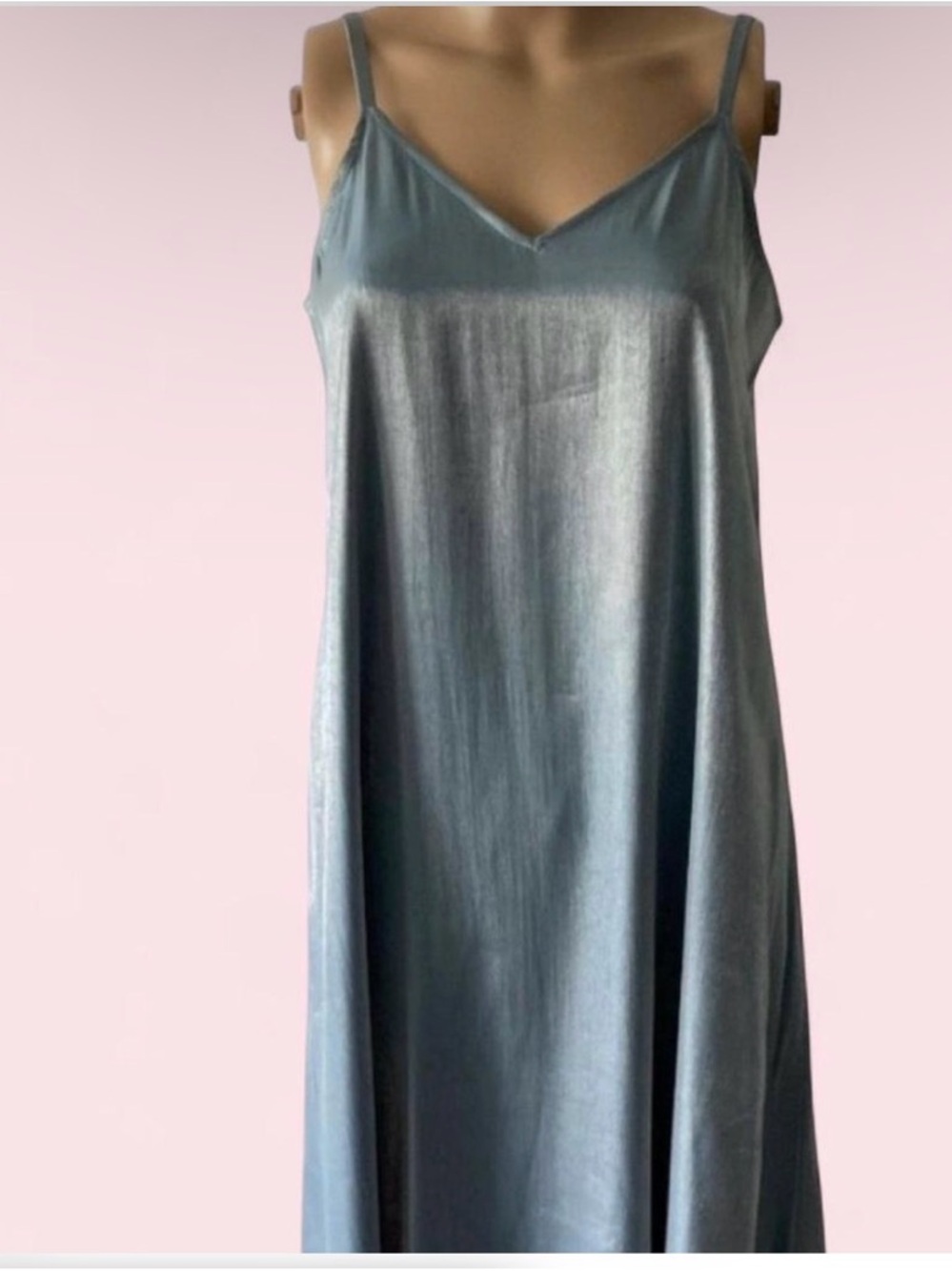 NWOT MSK Metallic Blue Sleeveless Dress